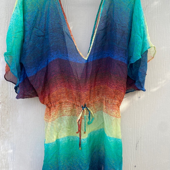 Vix by Paula Hermany 100% silk beach coverup size L - Picture 1 of 9